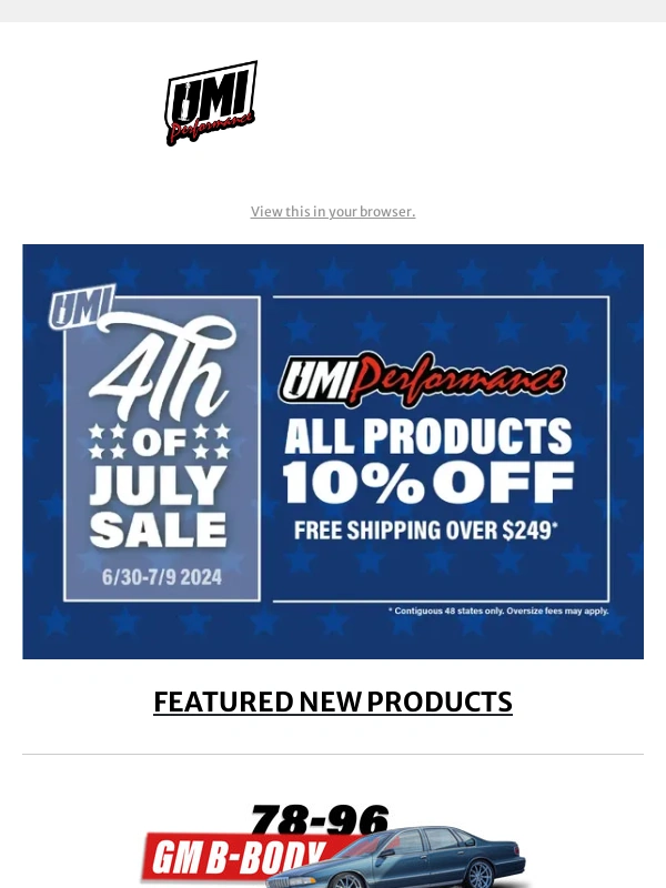 UMI Performance - The UMI 4th of July Sale Starts Now!