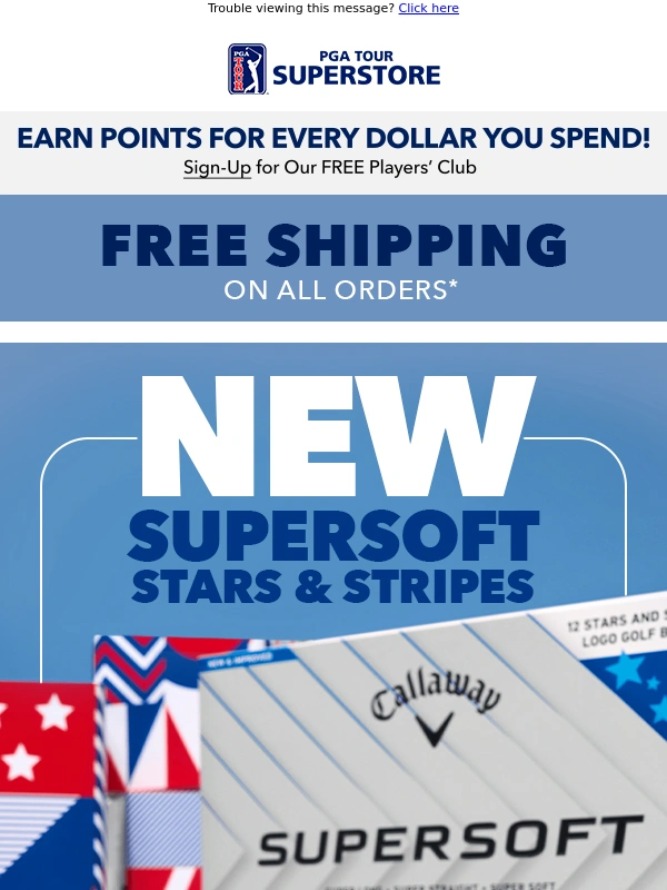 PGA TOUR Superstore - ⭐ New Supersoft Stars & Stripes Golf Balls Are Here!