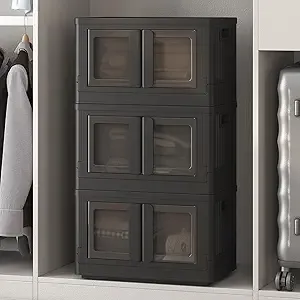 3-Pack Collapsible Stackable Storage Bins w/Lids