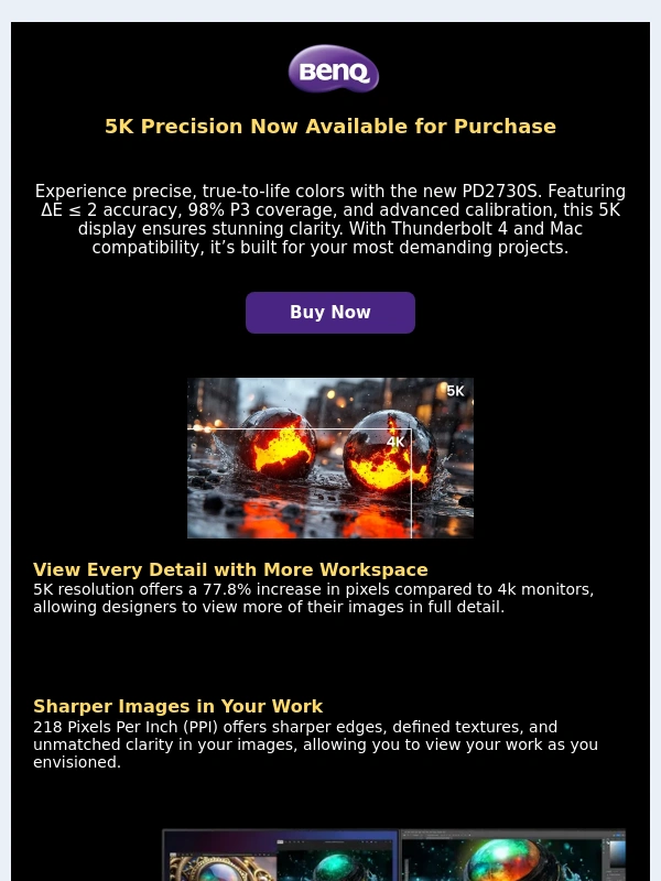 BenQ - BenQ : PD2730S Ready to Ship | Design with 5K precision