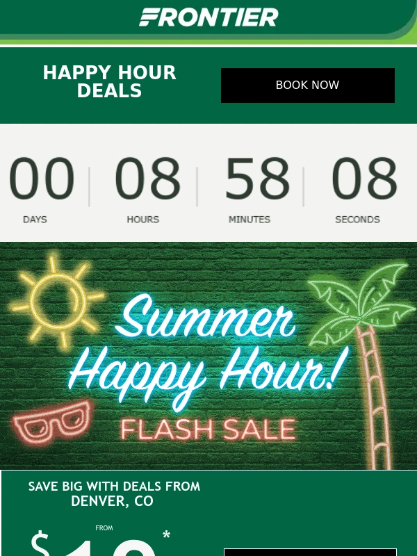 Frontier Airlines - HURRY: Our 4 hour flash is on NOW!