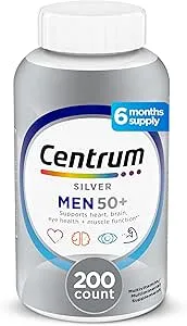 Centrum - Silver Men's 50+ Multivitamin, 200 Tablets, Vitamin D3, B-Vitamins, Zinc