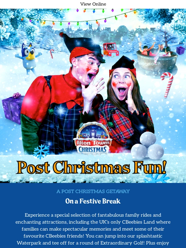 Alton Towers - Book Your Festive Post Christmas Getaway