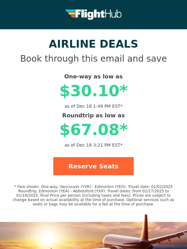 FlightHub - ✈ Major Airline Deals: Fly from $30.10