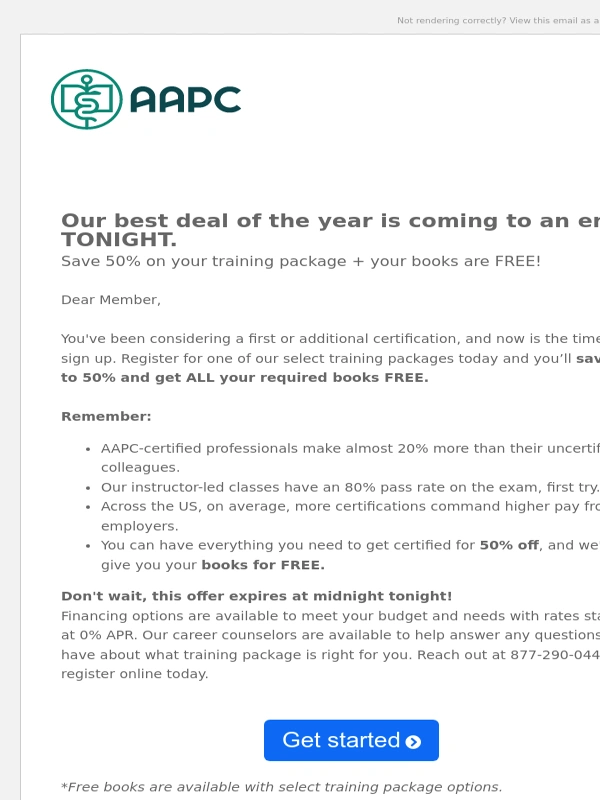AAPC - Final hours: Take 50% off + free books