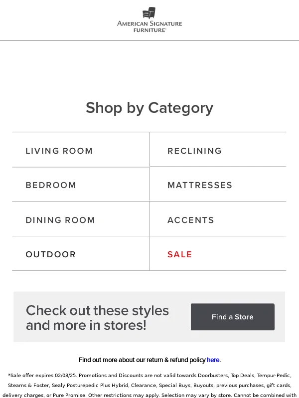 American Signature Furniture - $200 OFF & National Reclining Month are over today