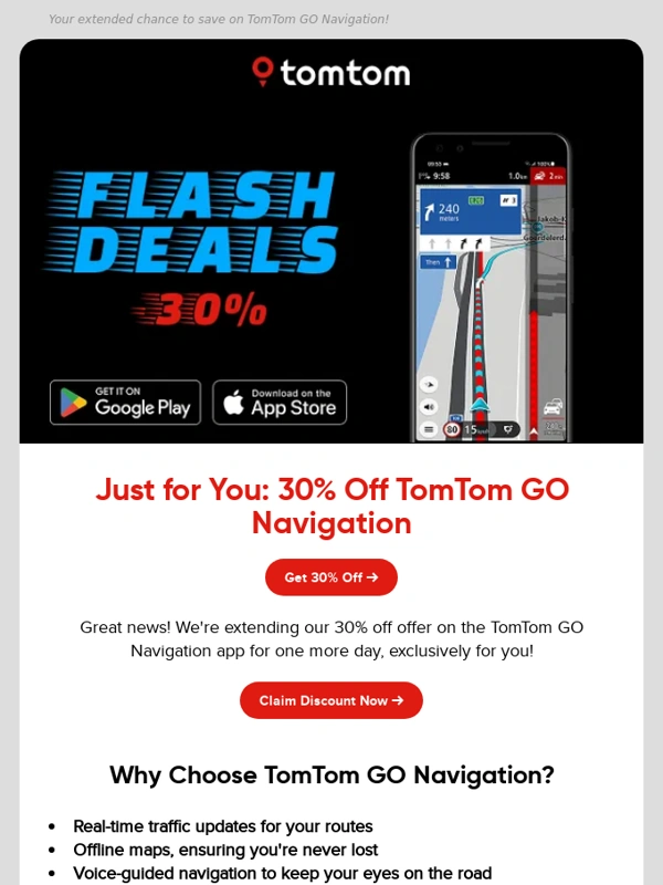 TomTom - One More Day of 30% Off!
