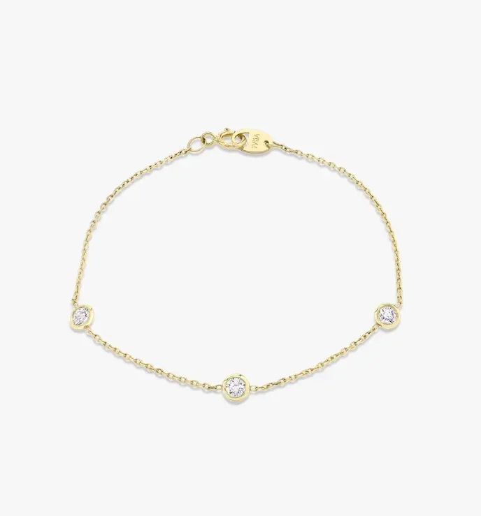 Knife-Edge Bezel Station Bracelet