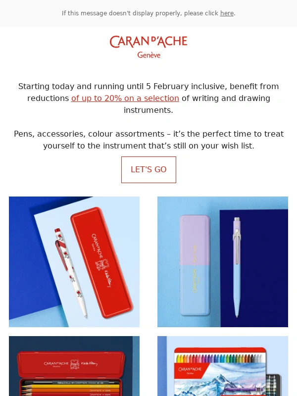 Caran d Ache - Winter Sales - let's go ❄️