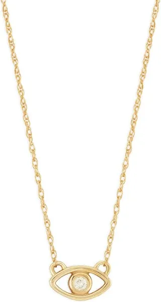 MOON & MEADOW 14K Yellow Gold Diamond Evil Eye Pendant Necklace
