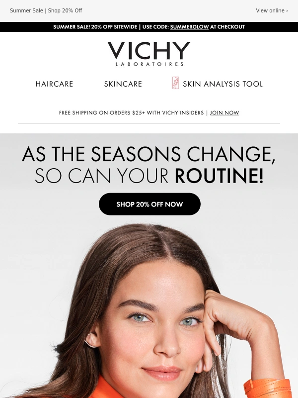 Vichy - Lightweight summer essentials. Save 20% off now!