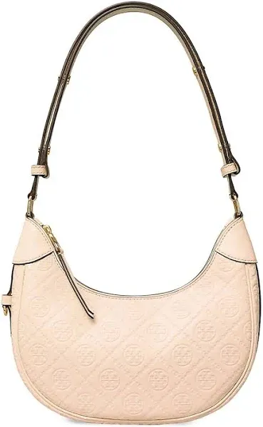 Tory Burch Women's T Monogram Leather Crescent Bag