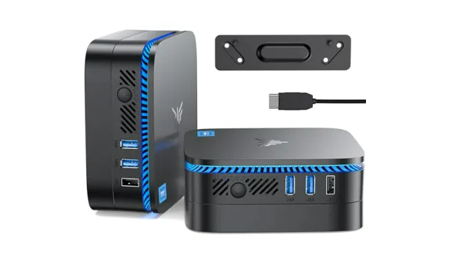 KAMRUI Mini PC, 16GB DDR4 1TB M.2 SSD, 12th Gen N100 Mini Computer, Ethernet, 2 HDMI, 4 USB-A, Small Computer WiFi, Bluetooth, Office, Home, Business