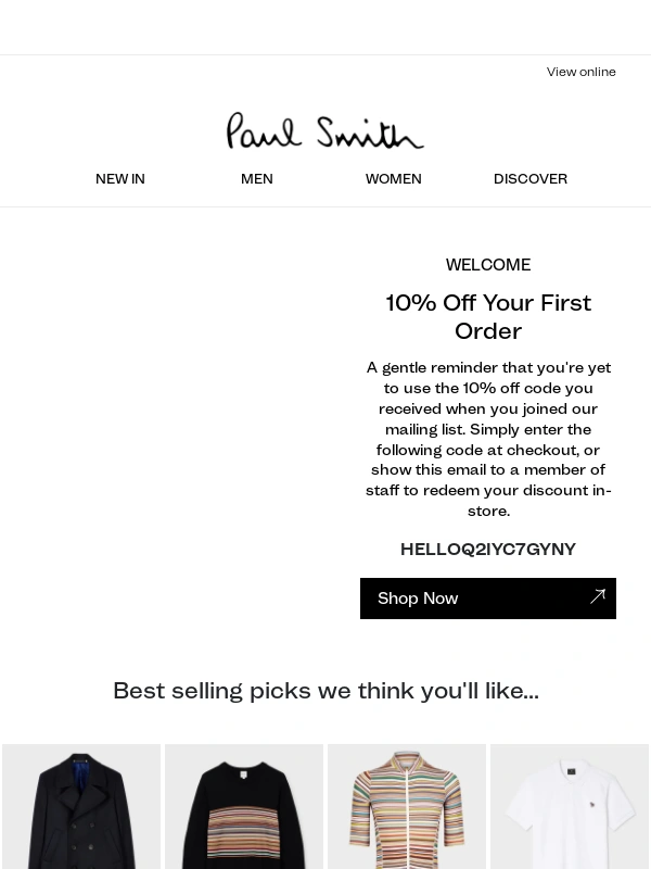 Paul Smith - Don't forget your discount