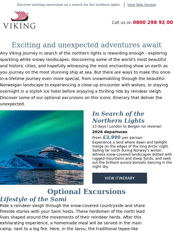 Viking River Cruises - Explore Norway by reindeer sleigh,snowmobile or dogsled