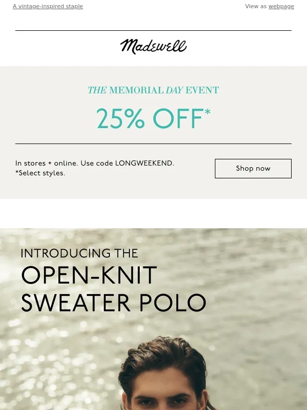 Madewell - The debut of our latest knitwear