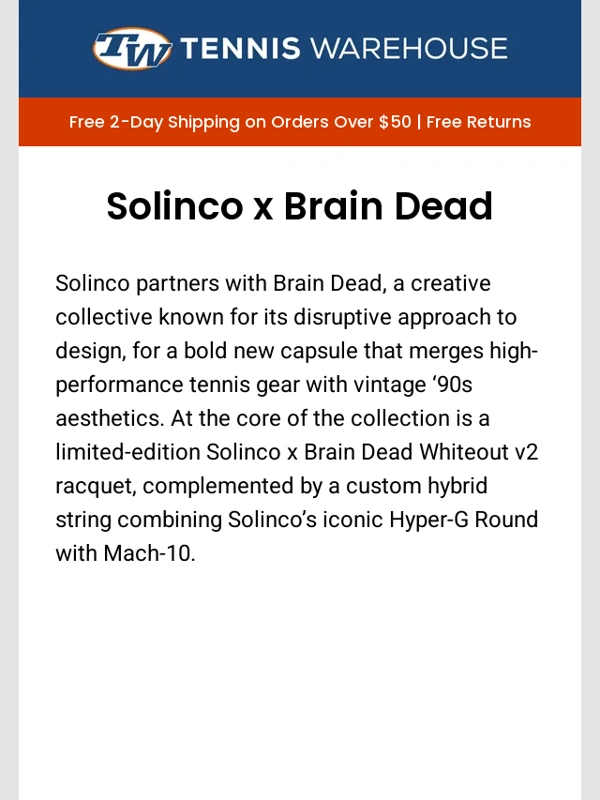 Tennis Warehouse - The Solinco x Brain Dead Racquet Has Landed