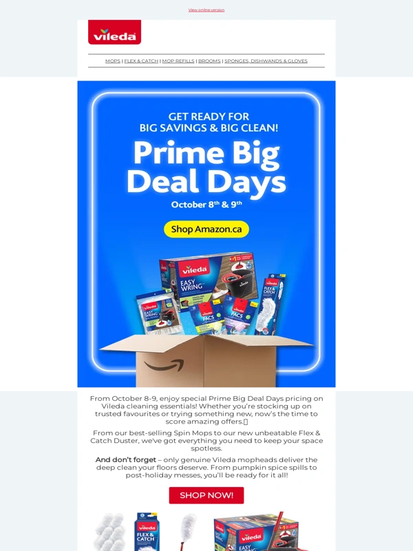 Amazon Canada - Prime Big Deal Days Are Here! Stock Up and Save on Vileda!?