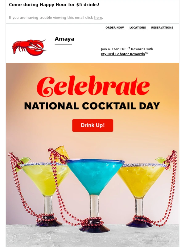 Red Lobster - Celebrate National Cocktail Day with us! ?