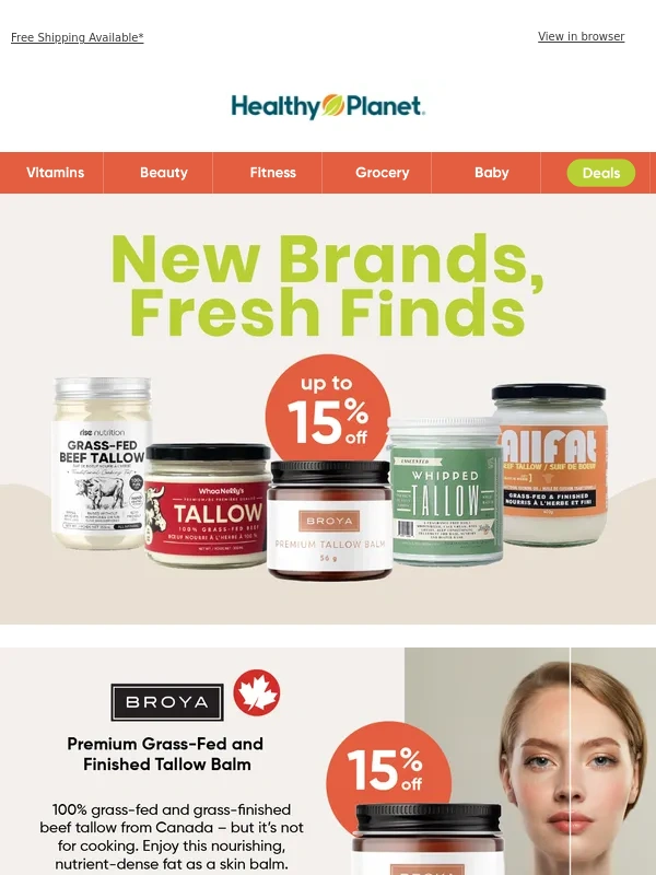 Healthy Planet - Nourish Your Skin & Kitchen - New Beef Tallow Products with 15% Off!