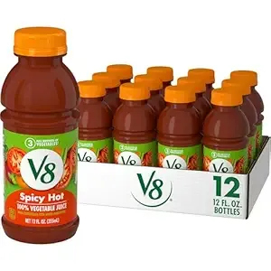 V8 Spicy Hot 100% Vegetable Juice, 12 fl oz Bottle (12 Pack)