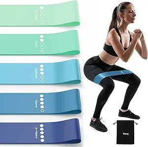 Resistance Bands for Working Out, Elastic Exercice Loop Bands for Physical Therapy, Yoga Starter Set of Stretch Bands for Booty Legs, Pilates Flexbands