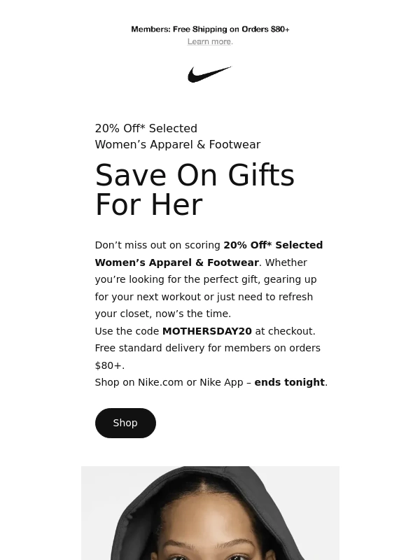 Nike - Ends Tonight - 20% Off* Selected Women’s Apparel & Footwear