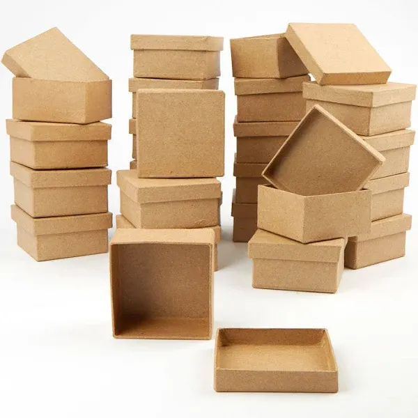 Factory Direct Craft Bulk Small Square Paper Mache Boxes