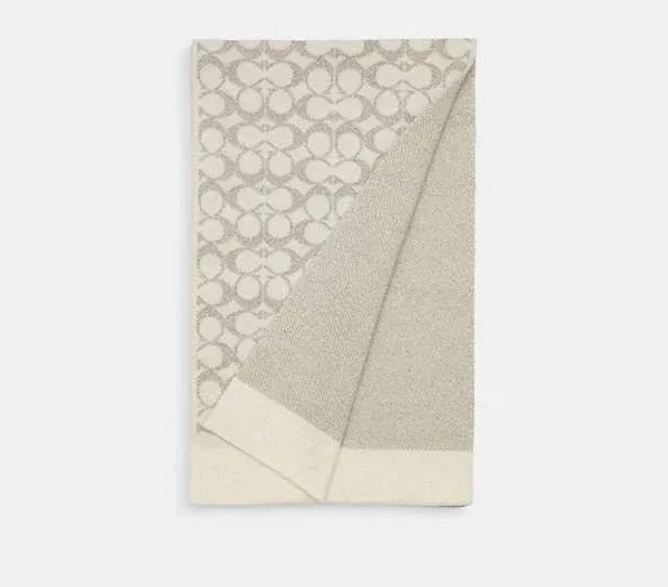 Coach Women's Signature Metallic Knit Scarf