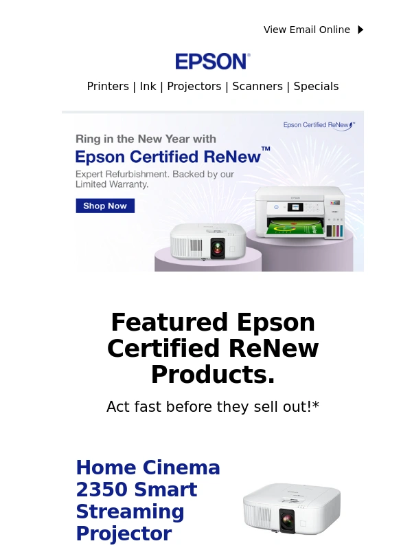 Epson - Ring in the New Year with Epson Certified ReNew!