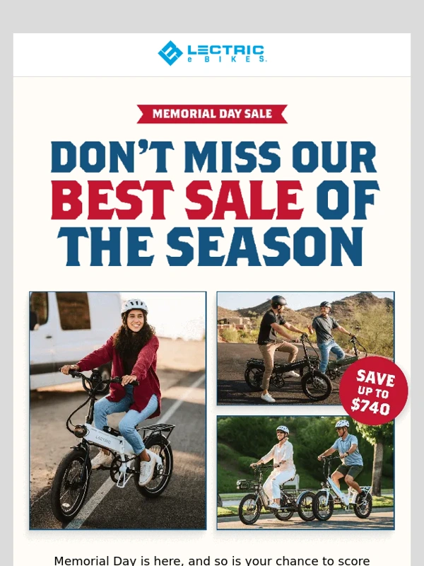Lectric eBikes - Memorial Day Savings Too Good to Miss‼️