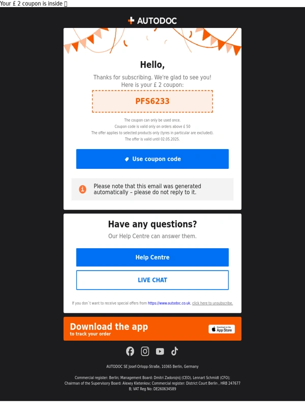 Autodoc - Welcome aboard! ?
