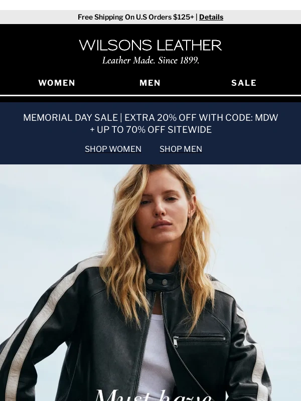 Wilsons Leather - Must Have Leather: Shop The Memorial Day Sale!