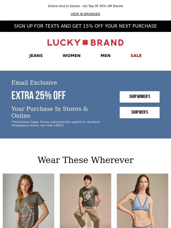 Lucky Brand - Extra 25% Off Is Going On Now