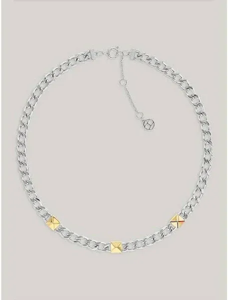 Tommy Hilfiger Women's Two-Tone Stainless Steel Stud Chain Necklace