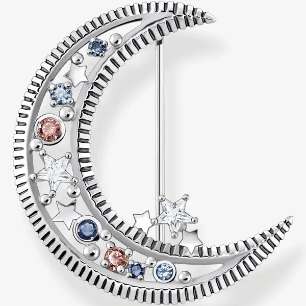 Thomas Sabo Women's Sterling Silver Crescent Moon Brooch