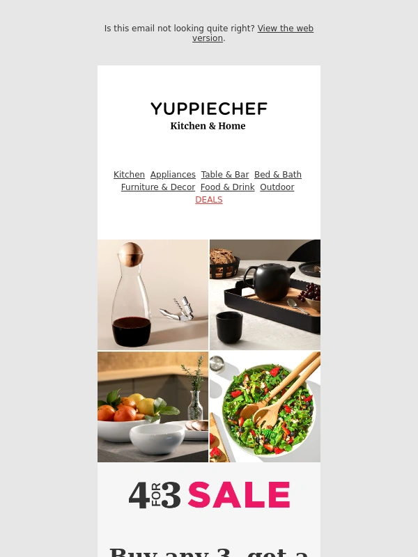 Yuppiechef - Our 4 for 3 SALE on table & bar faves is poppin' off ??