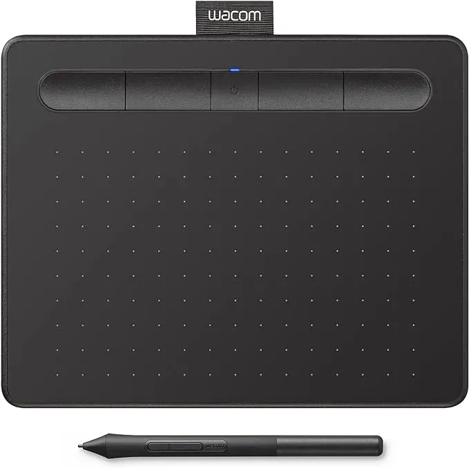 Wacom Intuos Small Bluetooth Graphics Drawing Tablet, 4 Customizable ExpressKeys, Portable for Teachers, Students and Creators, Compatible with Chromebook Mac OS Android and Windows - Black
