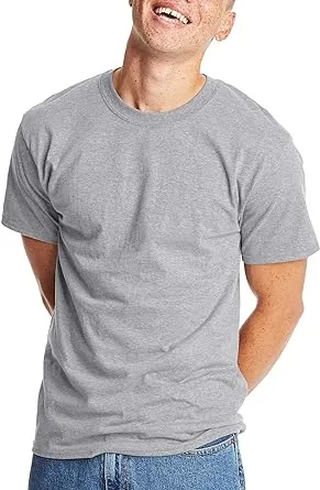 Hanes Men's Beefy-T Heavyweight Cotton Crewneck T-Shirt (Size: L in Light Steel)
