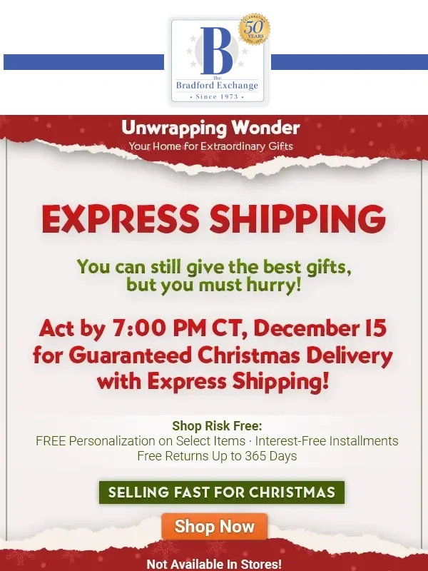 Bradford Exchange - Give Gifts on Time with Express Shipping
