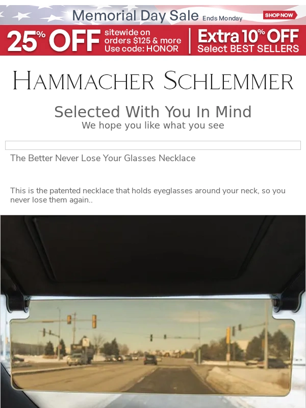 Hammacher Schlemmer - Selected Just For You: The Better Never Lose Your Glasses Necklace & More