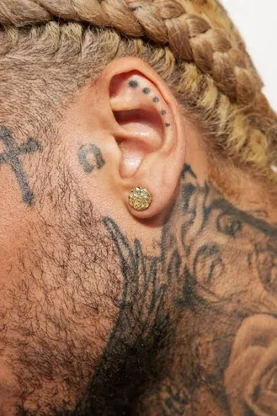 Fashion Nova Men's Nugget Stud Earring Set in Gold