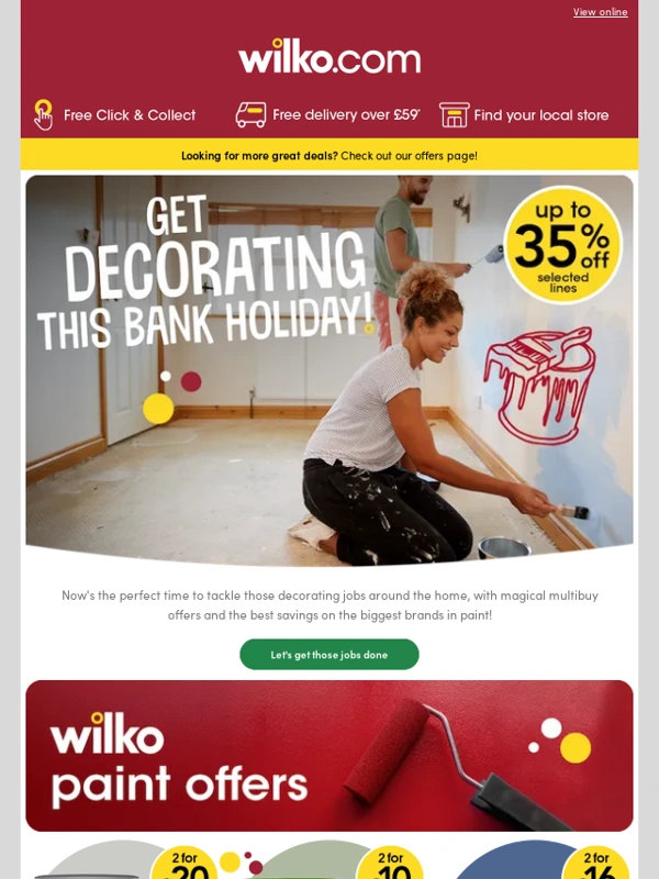 Wilko - Brush up on our latest bank holiday decorating deals!