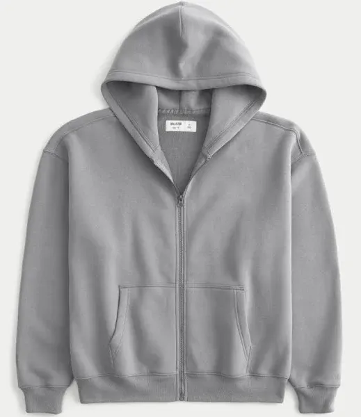 Hollister Men's Boxy Zip-Up Hoodie