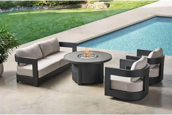 Member's Mark Palmero Fire Seating Set with Sunbrella Fabric, 4pc