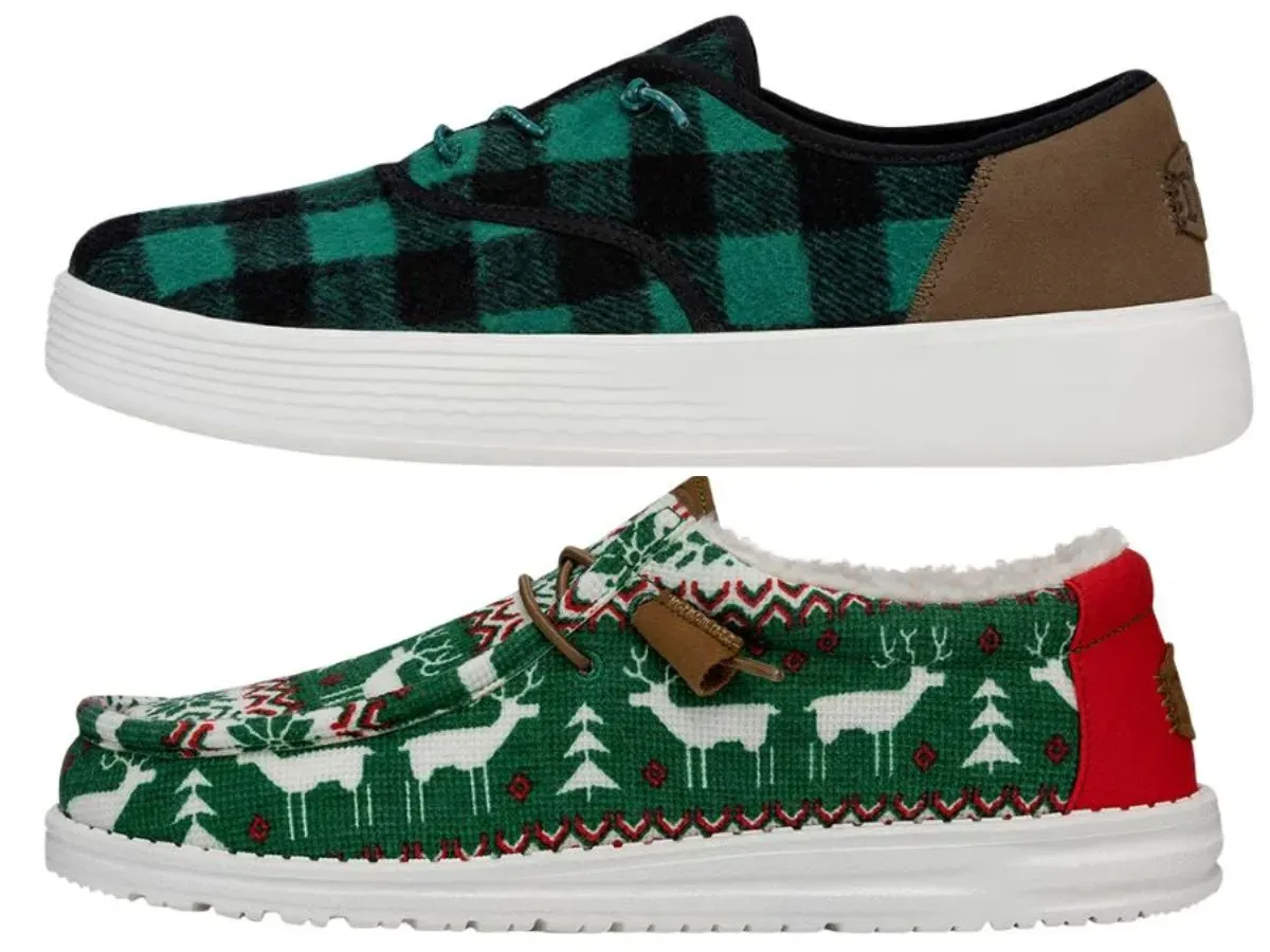 Hey Dude Mens Conway Buffalo Plaid Shoes