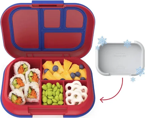 Bentgo - Chill Kids Leak-Proof Lunch Box, 4-Compartment, 3.3 Cup Capacity, Ages 3 to 7, Red/Royal