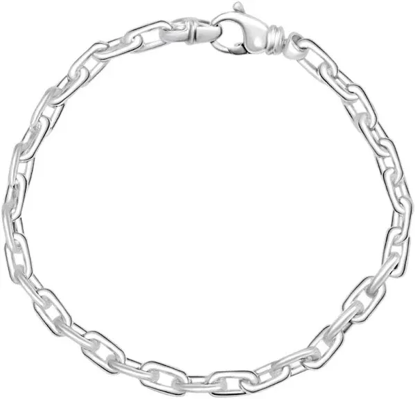 14K Gold or Platinum Men's Classic Round Link Bracelet