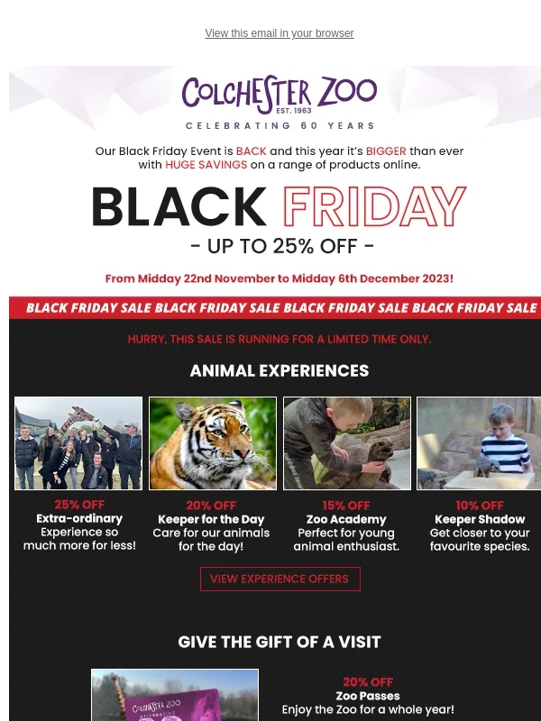 Colchester Zoo - Our Black Friday Event is BACK and BIGGER than ever