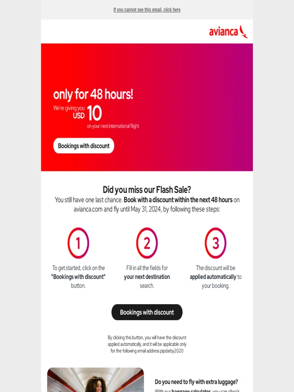 Avianca - ? We're Gifting You $10 for 48 Hours ?